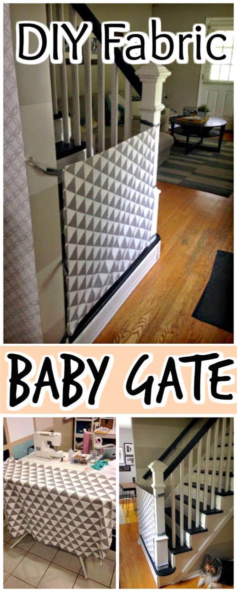 diy sew fabric around a metal or wood gate|diy fabric baby gates.